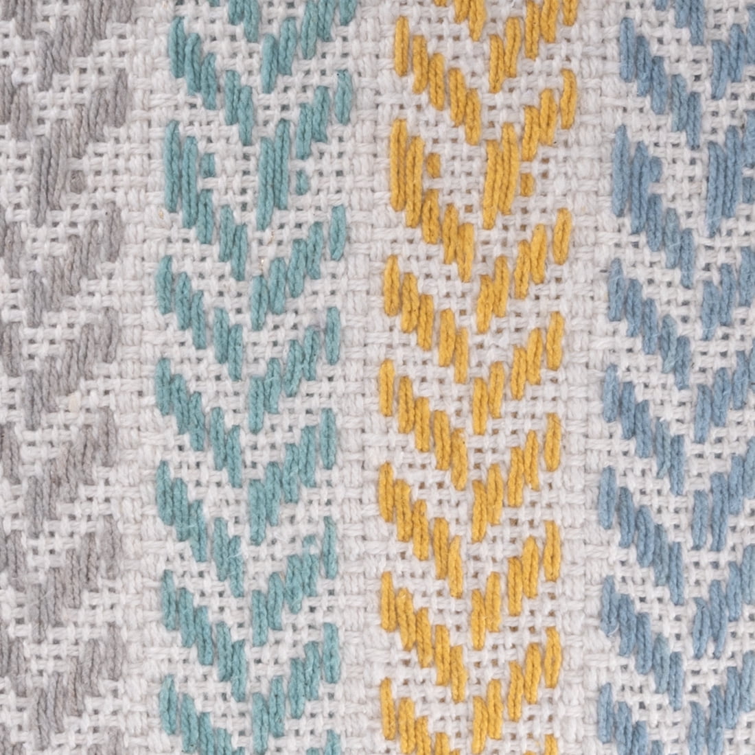 Anne Hand-Woven Chevron Cotton Throw Pillow, Yellow/Teal, 18" x 18", Count per Pack 1