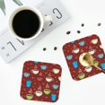 thumbnail image 4 of Gaeub Coffee Cups Print 4 Pcs Leather Coasters for Drinks ,Drink Coasters Sets,Drink Table Cup Coasters for Living Room Kitchen Coffee Decor-Square, 4 of 6