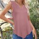 thumbnail image 2 of Camiseta sin mangas con cuello en V hombro con volantes dobladillo irregular de moda camiseta sin mangas con cuello en V para mujer para club Fugacal Otros, 2 of 7