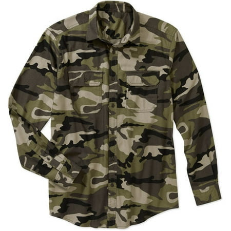 Faded Glory Men's Long Sleeve Flannel 2 Pocket Shirt