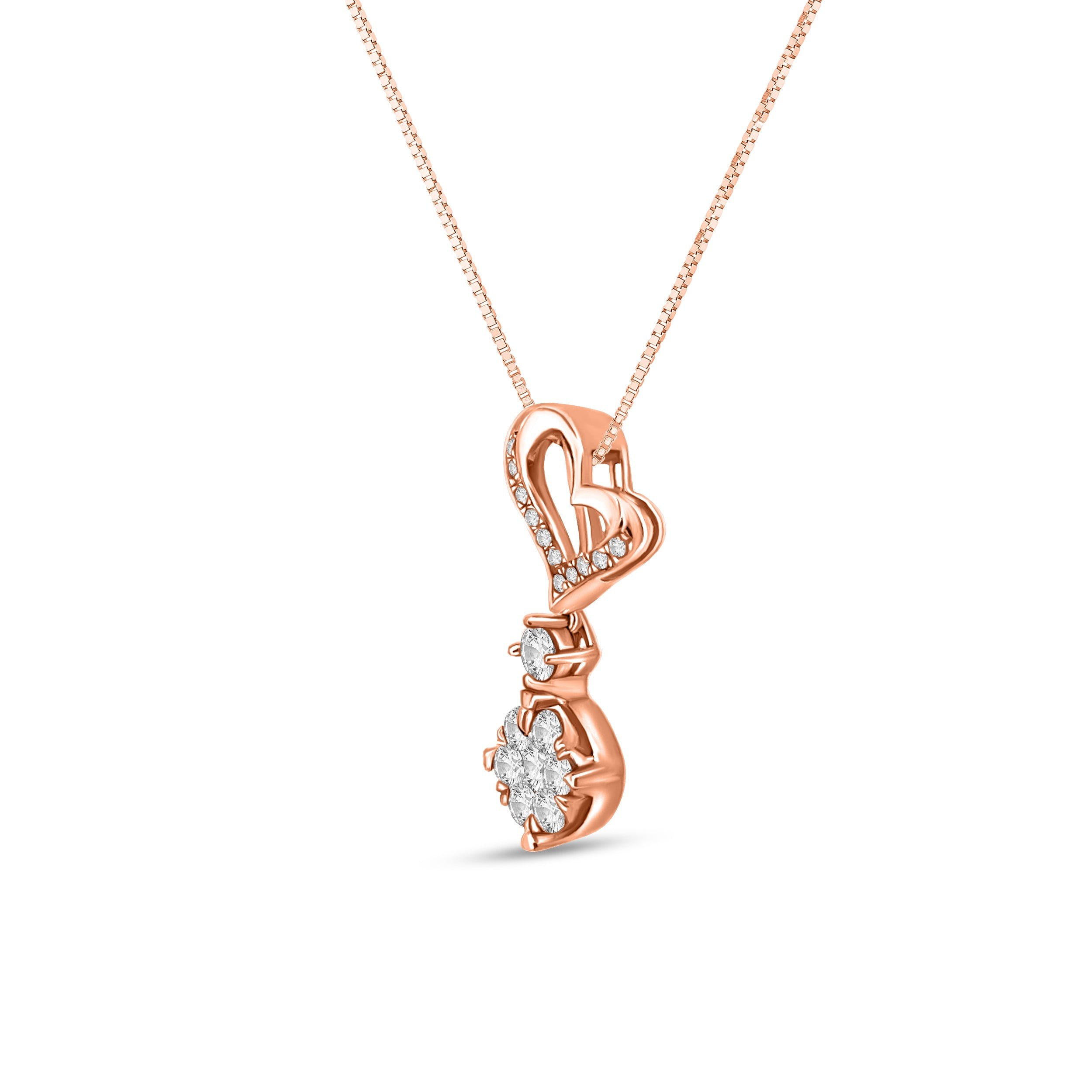 Diamaison 1/5 Cttw Natural White Diamond Fashion Pendant for Adult in 10Kp Gold