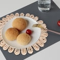 thumbnail image 4 of Round Woven Placemat for Dining Table,Natural Braided Rattan Tablemat Hollow Wicker Plates for Holiday Kitchen Table Mat, 4 of 9