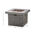 thumbnail image 2 of Mayer Grey Magnesium Oxide Square Gas Fire Pit, 2 of 5