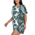 thumbnail image 2 of Fuzoiu Beautiful Whales Print Women's Short-Sleeved Pajama Set,Lounge Sleepwear Set,Womens Pajama Sets 2 Piece,Button-Up Top and Shorts with Pockets-XX-Large, 2 of 7