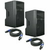 Peavey (2) Pvx15 Pro Audio DJ 800W Passive 15" Pa Speakers & Speakon Cables New