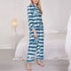 thumbnail image 3 of Balery Ocean on Striped Conjunto de Pijama con Estampado para Mujer, Conjunto de Dos Piezas con Manga Larga, Ropa de Dormir Suave con Bolsillos, Pijamas Cómodos-Large, 3 of 7