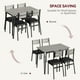 thumbnail image 4 of Yeshouse Mesa de comedor de 5 piezas para 4, MDF resistente, marco de Metal mesa cuadrada con sillas, desayuno compacto para el hogar, oficina, restaurante, fácil de limpiar, montaje rápido, 4 of 7
