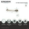 thumbnail image 4 of Kingston Brass GB1212ES Made To Match 12-Inch x 1-1/2-Inch O.D. Stainless Steel Grab Bar in Brushed, 4 of 5