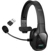Delton 20X Wireless Computer Headset with USB Dongle, Trucker Bluetooth Headphone with Noise Canceling Mic, 35 Hrs Talk Time, Mono Headset for Computer, Phone, Drivers, Office, Call Center - Black