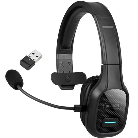 Delton 20X Wireless Computer Headset with USB Dongle  Trucker Bluetooth Headphone with Noise Canceling Mic  35 Hrs Talk Time  Mono Headset for Computer  Phone  Drivers  Office  Call Center - Black price history on PriceWatchPro