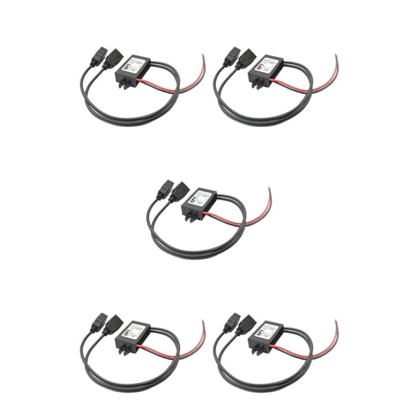 Sidaley 12V a 5V 3A MAX 15W Doble USB DC-DC Convertidor Buck Coche Barco Motocicleta Dual USB Voltaje Reductor Adaptador de corriente Type2 NO2