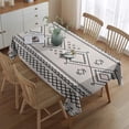 thumbnail image 2 of Geometric Diamond Striped Pattern Rectangle Tablecloth 60"x84",Waterproof Polyester Rectangle Table Cloth, Wipeable Spillproof Polyester Tablecloth for Dining, Camping, Indoor and Outdoor, 2 of 5