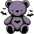 thumbnail image 3 of CafePress - Batty Bear Purple Baseball Jersey - Cotton Baseball Jersey, 3/4 Raglan Sleeve Shirt, 3 of 4