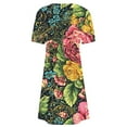 thumbnail image 4 of Summer Flower Dress for Women Casual Short Sleeve Crewneck Tank Dresses Beach Vacation Mini Sundress, 4 of 4