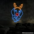 thumbnail image 4 of Glowneon Dachshund Dog With Reindeer Neon Sign, Dachshund Dog Led Sign, Sausage Dog Wall Décor, 4 of 5