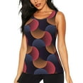 thumbnail image 2 of Picia Circular Stripes Pattern Women's Workout Tank Top,Breathable Activewear,Slim Fit Athletic Top,Versatile Workout Moisture-wicking top-Small, 2 of 9