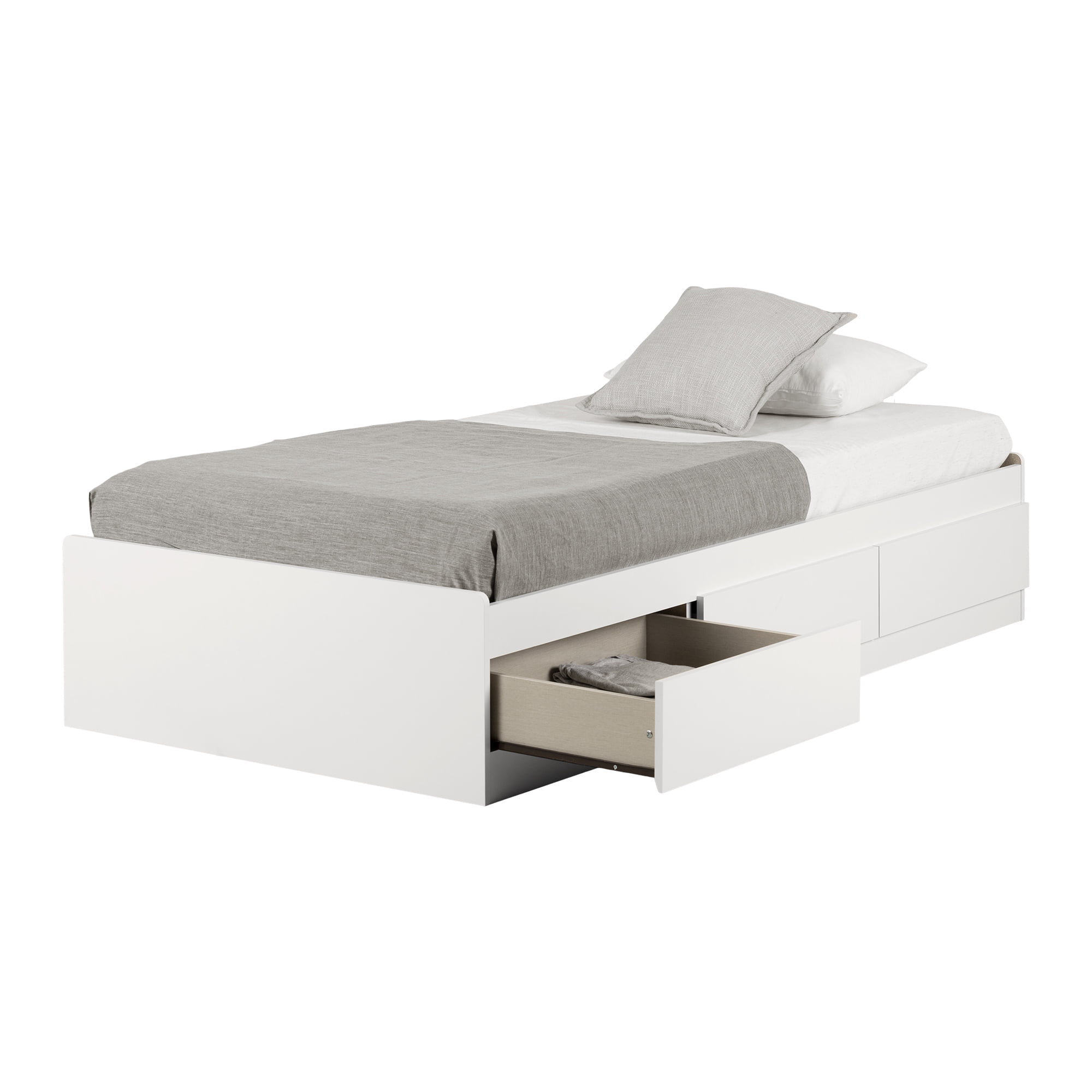 South Shore Logik Mates 3-Drawer Storage Bed, Twin, White - Walmart.com