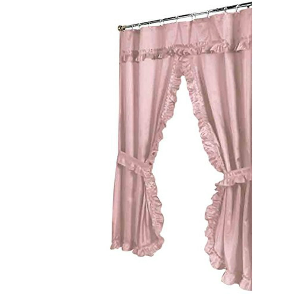 Park Avenue Deluxe Collection "Lauren" Double Swag Shower Curtain, Rose