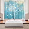 thumbnail image 2 of Ambesonne Blue Kitchen Curtains, Clear Sky Flowers, 55"x39", Sky Blue Cream and White, 2 of 3
