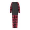 thumbnail image 5 of Elippeo Christmas Family Pajamas Matching Set Letter Santa Hat Print Long Sleeve Tops and Plaid Pants Sleepwear, 5 of 10