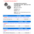 thumbnail image 2 of Front Wheel Hub Assembly Set - Compatible with 1999 - 2004 Ford F-350 Super Duty 4WD 2000 2001 2002 2003, 2 of 2