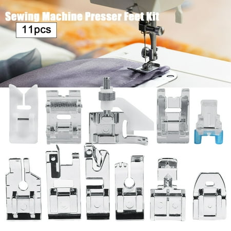 EOTVIA 11pcs/set Household Sewing Machine Parts Quilting Zipper Walking Foot Presser Feet Kit,Presser Foot, Sewing Machine Presser Feet