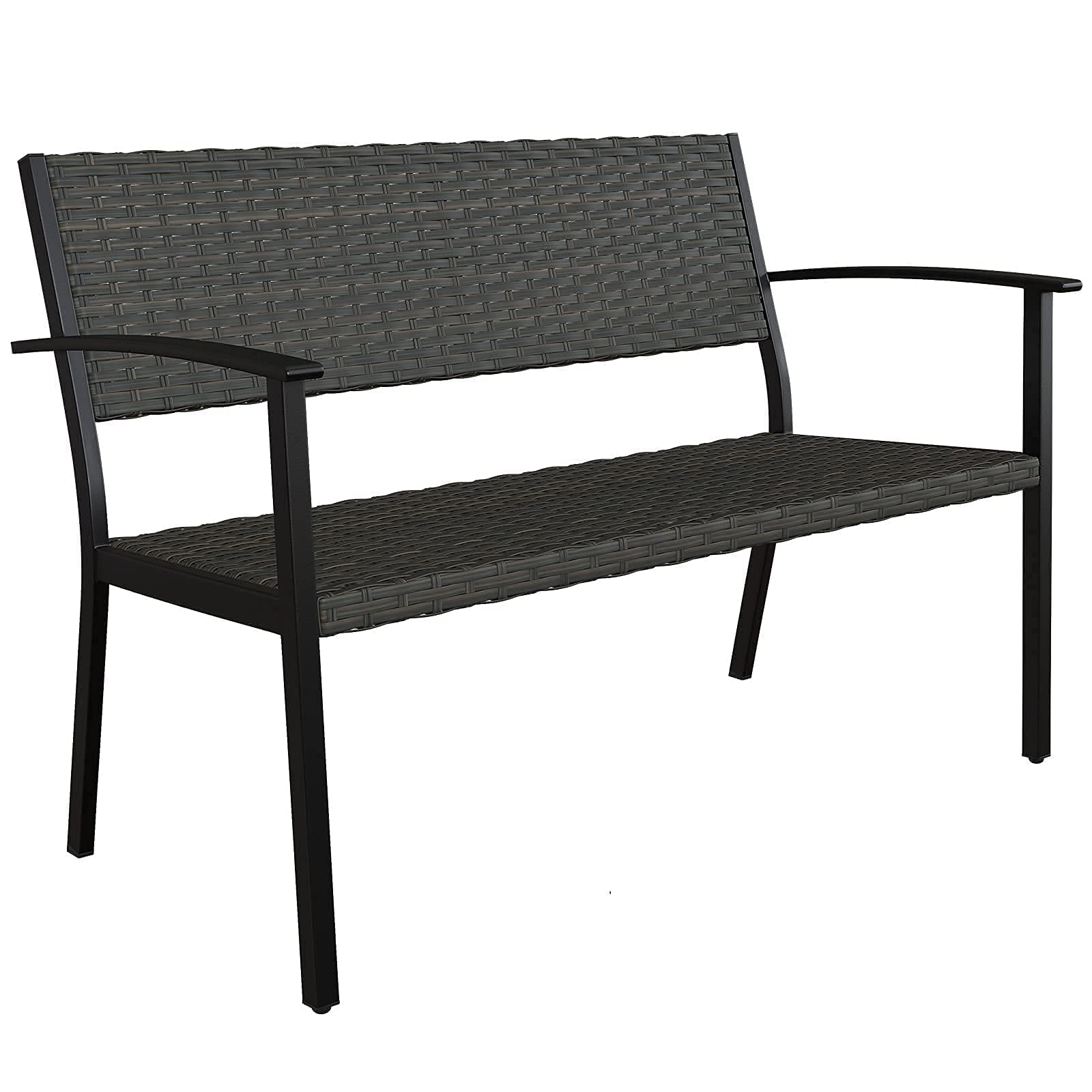 Grand patio Outdoor Bench Wicker Rattan Garden Benches Patio Loveseat