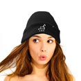 thumbnail image 3 of DALIX Leo Zodiac Constellation Embroidered Cuff Beanie Cap in Black, 3 of 4