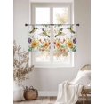 thumbnail image 2 of Spring Floral Sheer Curtains 54 Inch Length 2 Panels Set, Elegant Birds Summer Botanical Flowers Voile Window Treatment Rod Pocket Short Kitchen Curtains Drapes for Bedroom 52"x54"x2, 2 of 7