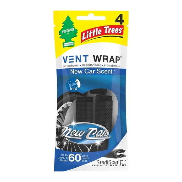 Aromatizante Para Auto Little Trees Vent wrap New Car pack de 4 piezas