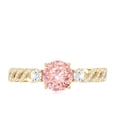 thumbnail image 5 of Rosec Jewels Designer IGI Certified Lab Grown Pink Diamond Engagement Ring 1 Ct - Fancy Pink Color and VS1 Clarity - Pink White Diamond Ring, 14K Yellow Gold, US 3.50, 5 of 9