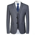 thumbnail image 2 of Mens 3 Piece Suit Formal Pinstripe Slim Fit Notched Lapel Dress Blazer Vest Trousers Set, 2 of 6