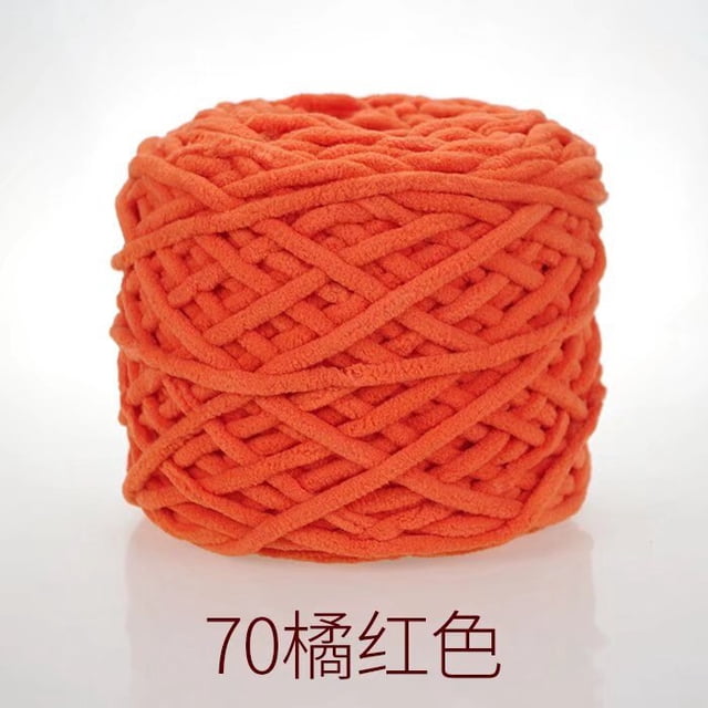 Nvzi Hilo de algodón para ganchillo, hilo fino para tejer a ganchillo, hilo de poliéster suave y duradero para tejer a mano y proyectos de manualidades, hilo, 2 rollos. Naranja
