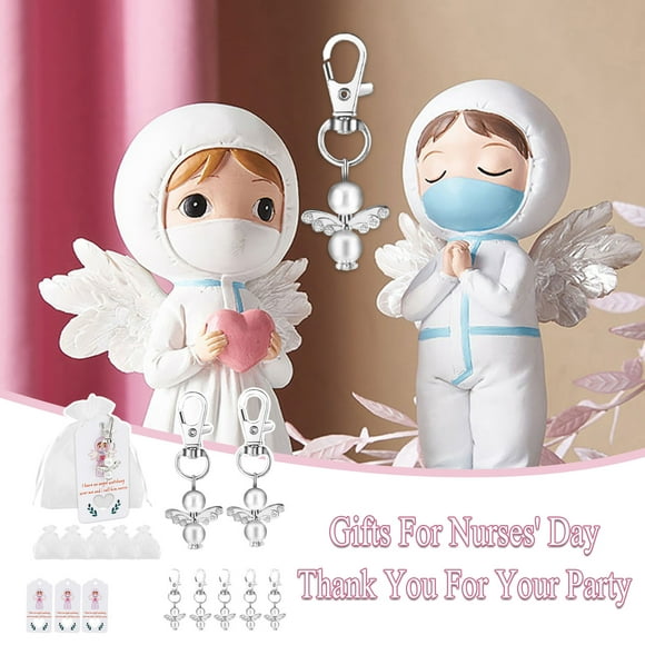 Qiopertar 24 ensembles de porte - clés ange perle ange ailes avec ORGANZA sac / infirmière jour merci moins de 5 $Économisez jusqu'à 90% Clearing livraison gratuite