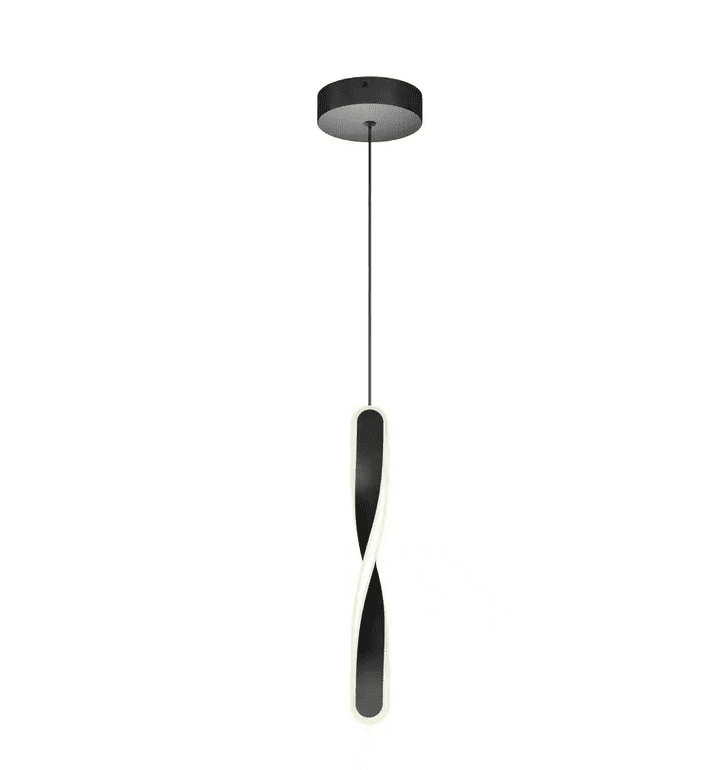 Finley 13Watt Integrated LED Black Modern Hanging Pendant Light for