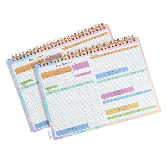Income & Expense Tracker Notebook – Colorful Monthly Budget Planner with Spiral Binding for Personal, Home, or Small Business Finance Records