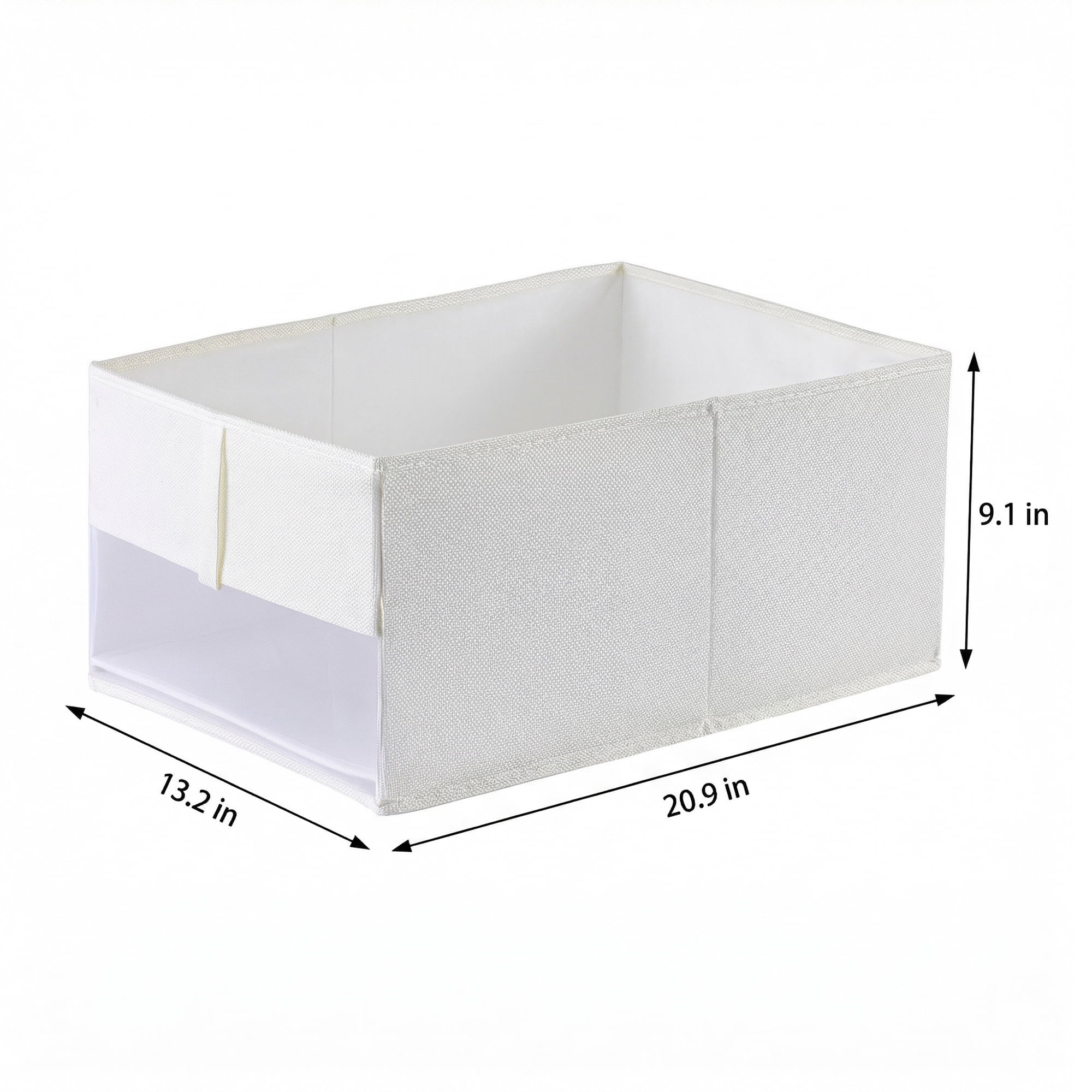 Unique Bargains 1pc Collapsible Fabric Storage Bins White 20.9*13.2*9.1in