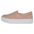 thumbnail image 2 of Soda Flat Women Shoes Slip On Loafers Casual Sneakers Memory Foam Insoles Hidden Platform / Flatform Round Toe CROFT-G Pink 8.5, 2 of 3