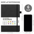 thumbnail image 4 of OMEYA 6 Pack Lined Journal Notebook, A5 College Ruled Notebooks with 6 Pens, Hardcover Notebooks for Work Campus, 160 Pages, 100GSM, 5.7"x8.3", Leather Journal for Women & Men, 4 of 7
