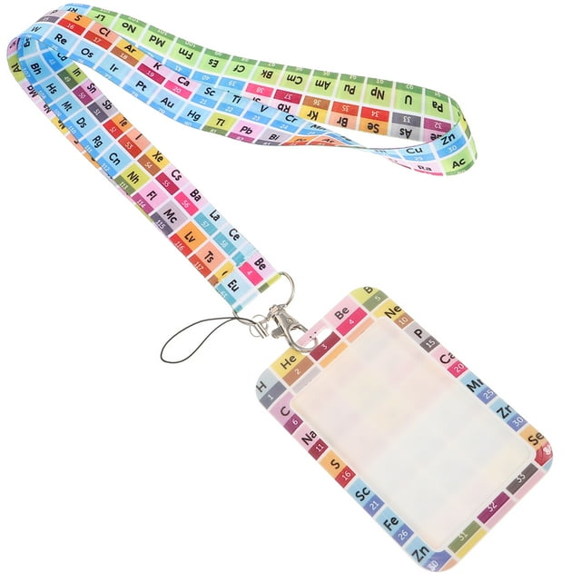 Porta credencial con cordón, porta credencial de maestro, funda para tarjeta de elemento químico