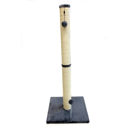 Cat Craft 40 inch Sisal Scratching Post (Grey Fur 16x16 Base)