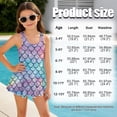 thumbnail image 7 of Xixirimido Mermaid Scale Gradient Print Girls Swimsuit Sleeveless One Piece Skirted Swimwear Modest Hawaiian Bathing Suit for Beach Water Park Kids Swim Dress, 10-11 Years, 7 of 7