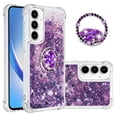 thumbnail image 1 of Funda para Samsung Galaxy A55 5G con Brillo Líquido Flotante, Purpurina, Parachoques y Anillo Giratorio Soporte, 1 of 5