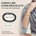 thumbnail image 2 of Pulseras de Cadena Cubana de 10mm de Ancho Uxcell, Pulsera de Cadena de Acero Inoxidable de 21cm de Longitud para Hombres y Mujeres, Regalos del Día de San Valentín y del Día del Padre, Negra, 2 of 6