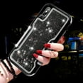 thumbnail image 6 of FIEWESEY Case for iPhone X,3 in1 Layers Hybrid Liquid Heart Shaped Glitter Flowing Quicksand case Clear Soft Shockproof TPU Slim Protective Cover for iPhone X/XS(Black), 6 of 6