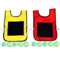 thumbnail image 1 of MasteelfCA 1 Set Children Sticky Ball and Vest Game Props Sticky Ball Vest Group Plaything for Home School (Red, Yellow Vest and 10 Pcs Sponge Ball, Random Ball Color), 1 of 8