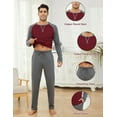 thumbnail image 5 of Mens Cotton Pajama Sets Long Sleeve Sleepwear for Men 2 Piece Mens Loungewear Sets with Pocket, Sizes S-XXL, 5 of 11
