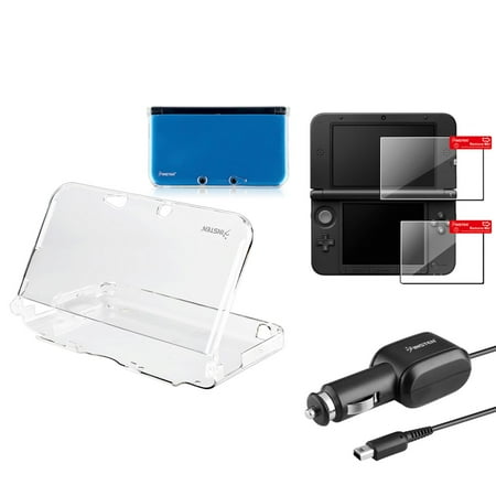 Nintendo 3DS XL Car Charger + Clear Crystal Skin Case + 2-LCD Screen Protector by Insten