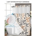 thumbnail image 6 of No Hook Shower Curtain with Snap-in Liner, Orange Grey Botanical Waterproof Fabric Bathroom Curtains, Rustic Country Spring Floral Summer Leaf Bath Curtains & Mesh Top Window Narrow 36"x78", 6 of 9