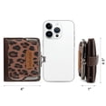 thumbnail image 5 of Montana West Wrangler Women's RFID-Blocking Leopard Print Wallet - Compact Bifold Credit Card Holder with Kiss Clasp, Coffee, 5 of 7
